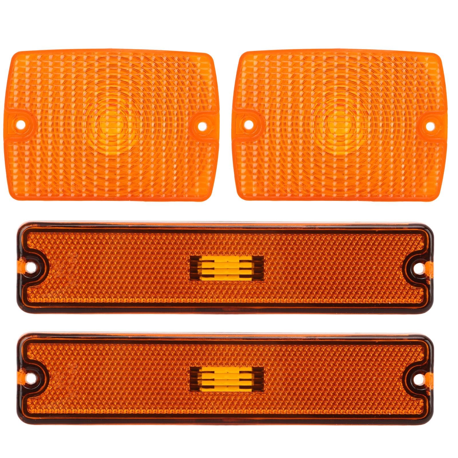 4PC Side Marker Light and Turn Signal Light Housings 56001378 Replacement for Jeep Wrangler YJ yellow