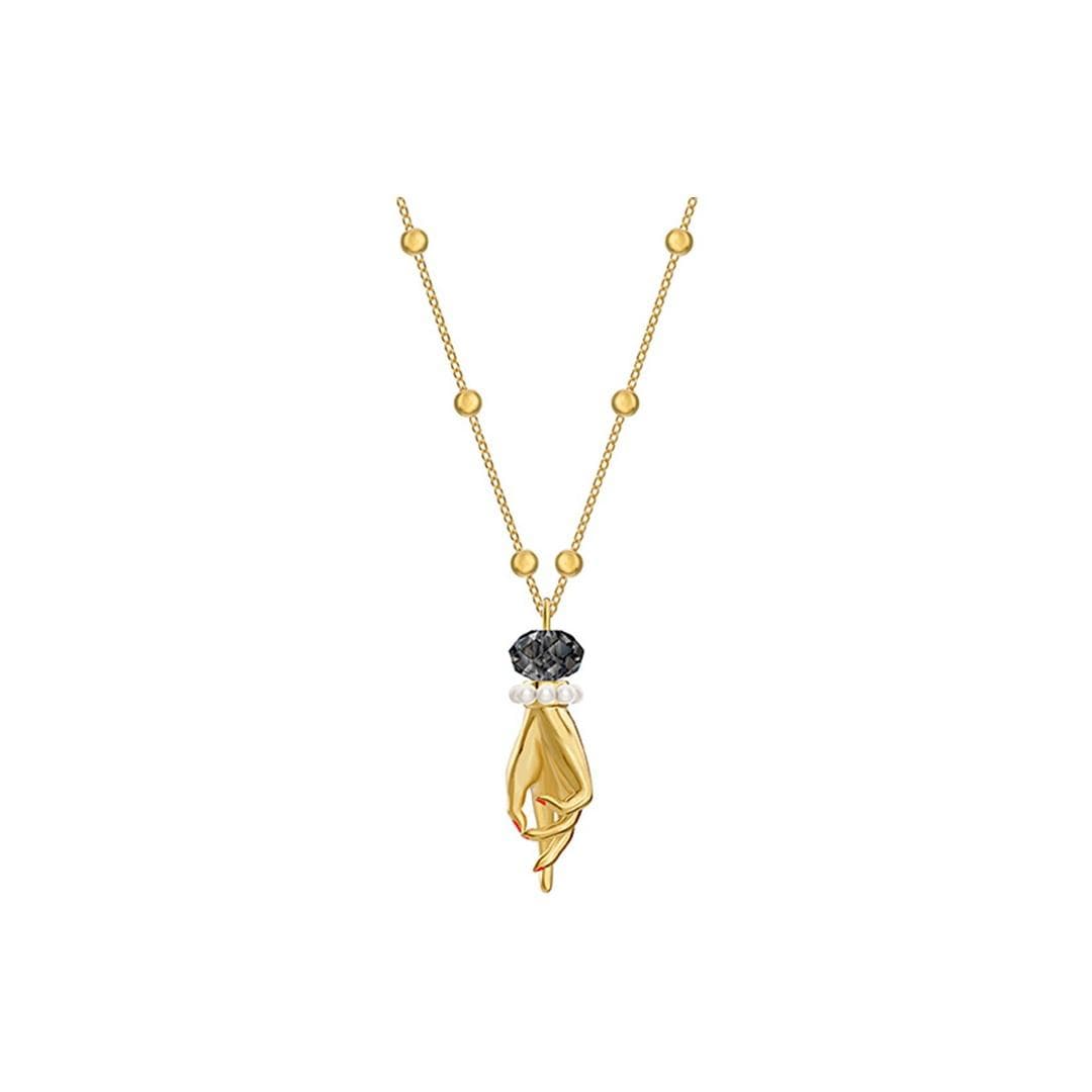 Swarovski Flip Charm Hand-Shaped Necklace Sweater Chain Women necklace 5490909 Box (Random Color)