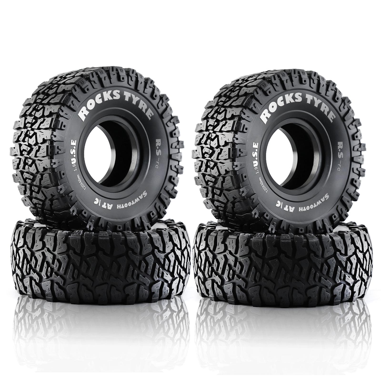 Remote Control Crawler Rubber Car Tires 1.9inch 120*48mm 4pcs Replacement for Trax4 Axial Scx10 black