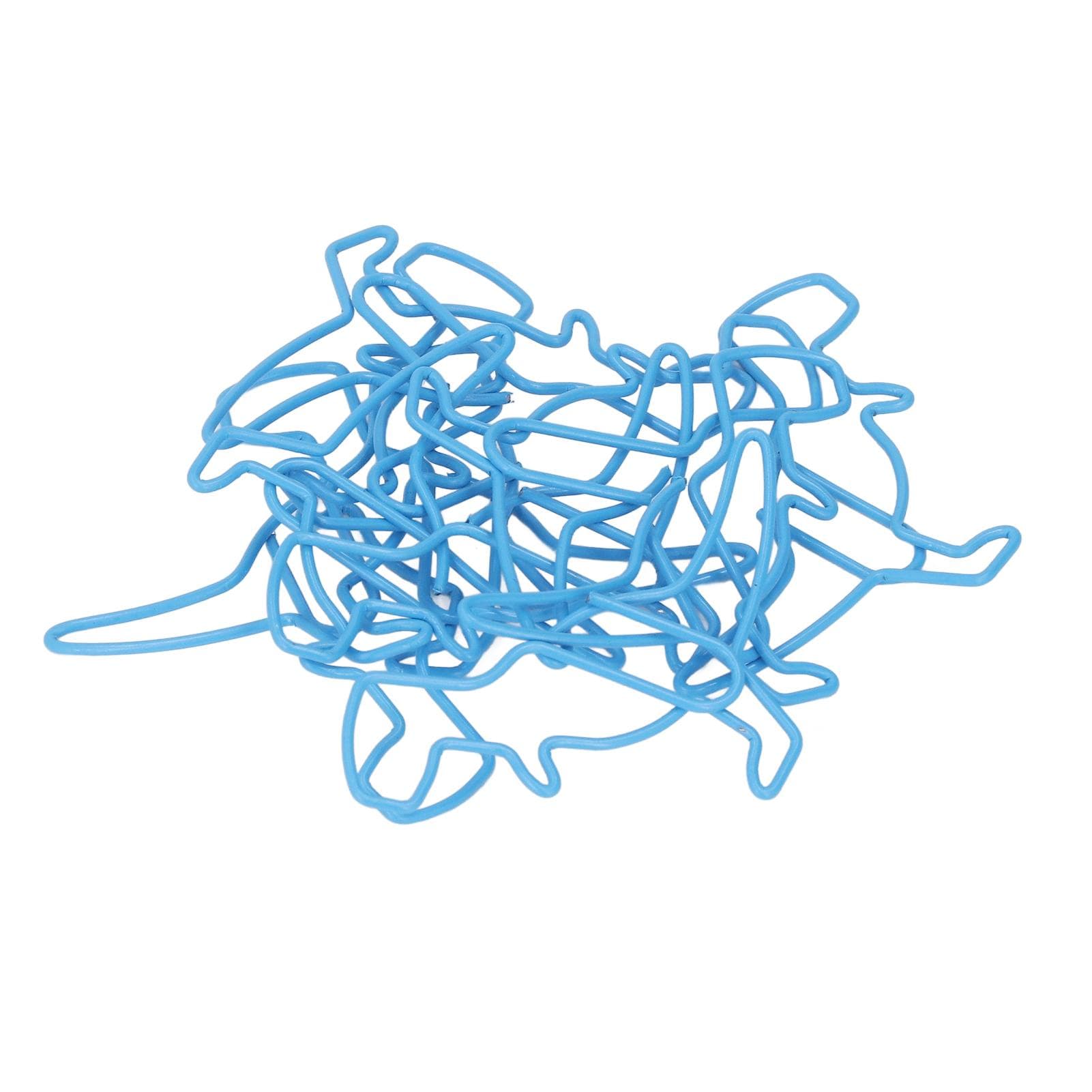 100Pcs Funny Paper Clips Cute Dinosaur Shape Electroplating Process Blue Paper Clips for Offices