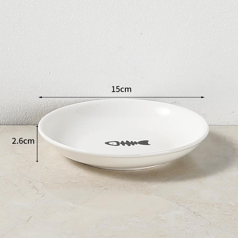 Pet ceramic bowl Nordic cat bowl tall ceramic cat food bowl snack canned plate anti-cervical