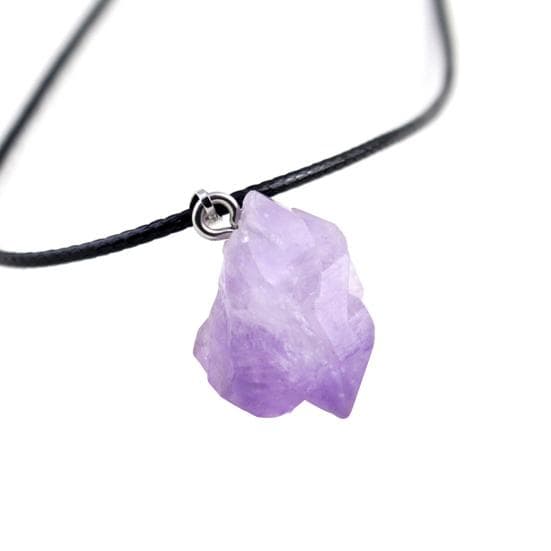 Clavicle Chain Irregular Shape Faux Crystal Purple Natural Stone Pendant Necklace