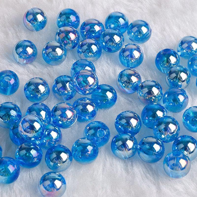 DIY Fashion Jewelry Accessory 6MM-12MM Acrylic Beads Round Shape 23 Colors Bracelet Department Spac 10mm 50pcs dark blue