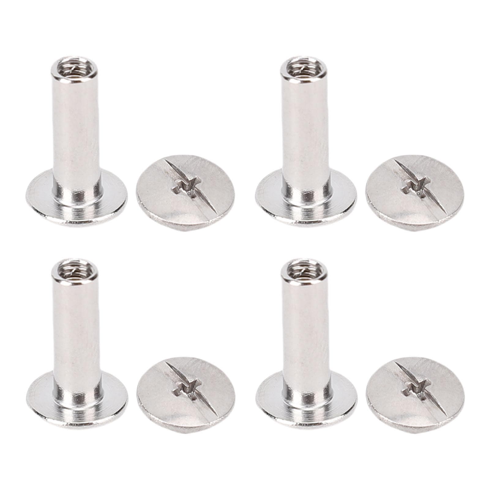 4x13x8.5mm 100 Set M3 Rivet Stud Set Flat Round Head Double Cap Rivet Studs for PU Leather Clothing