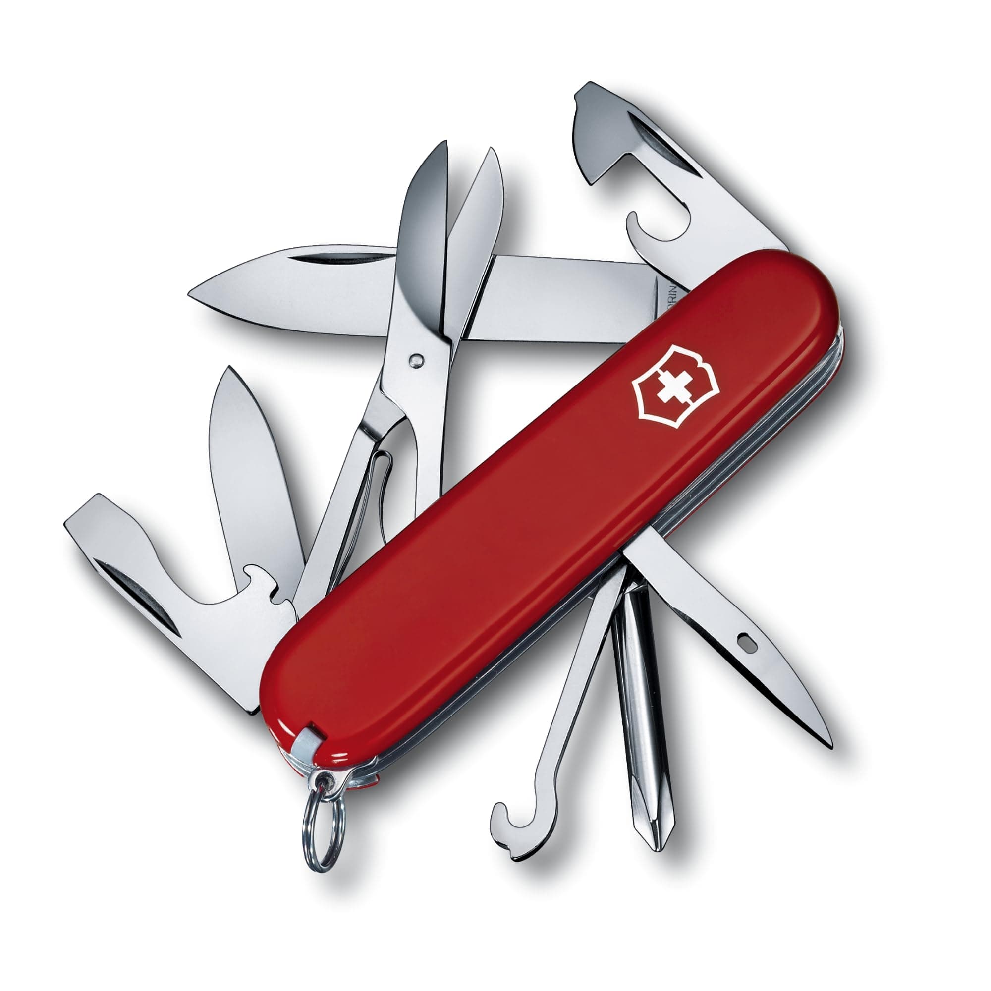 VICTORINOX Super Tinker Red Swiss Army Knife, Multi-Function Knife for Outdoor Camping, Includes Phillips Screwdriver and Scissors, Swiss-Made Multi-T