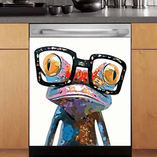 3D Retro Beer Dishwasher Refrigerator Internal Pattern Freeze Sticker Art Fridge Full Door Cover Wallpaper Kitchen Wall Stickers 60X66cm 23X26inch