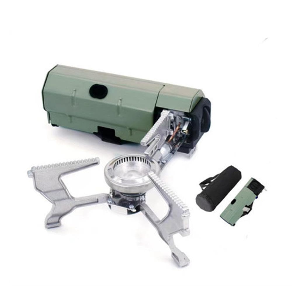 Camping Cassette Stoves Portable Folding Camp Gases Burners Stoves 2600W with Carrying Bag for green