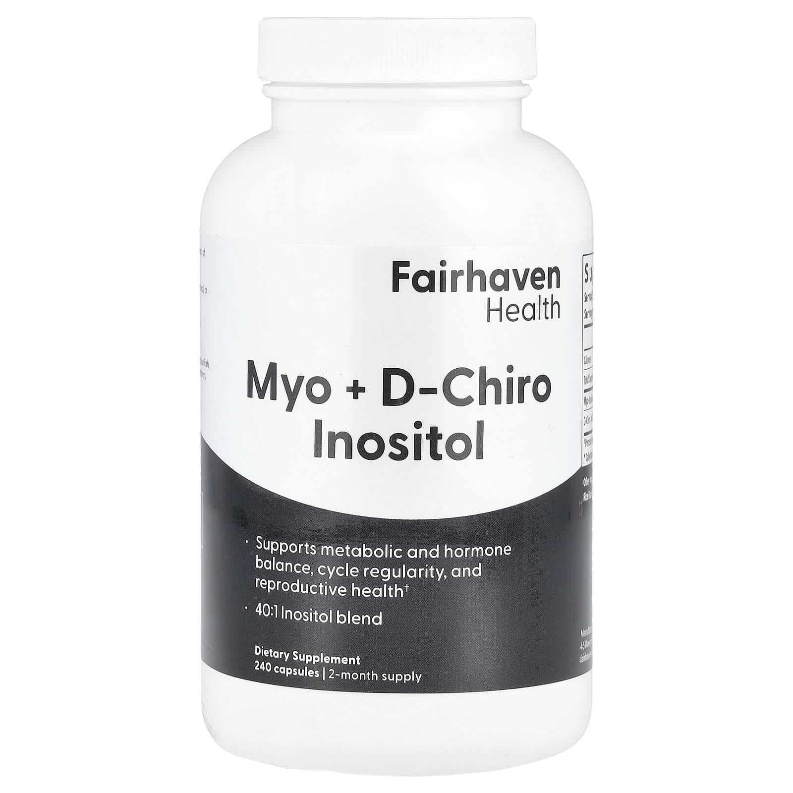 Fairhaven Health, Myo + d-Chiro-inositol, 240 Capsules