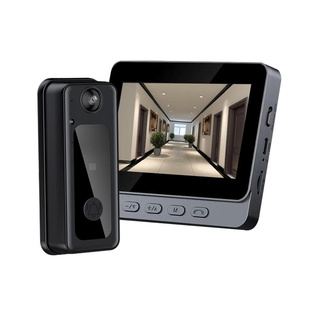 4.3 Inch IPS Screen 2.4G Wireless Visual Intercom Doorbell with Screen BT Interconnection Wireless black