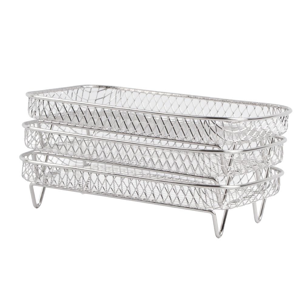 3 Pcs/Set Air Fryer Rack Compatible for Ninja DZ201 Foodi Three Stackable Dehydrator Racks L(for 6.5-9kg)
