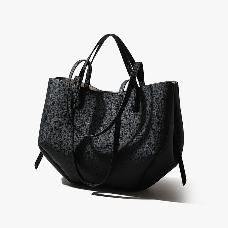 Top-layer Handbag for Women with Large Capacity High-end Tote Bags for Women with Crossbody Bag black