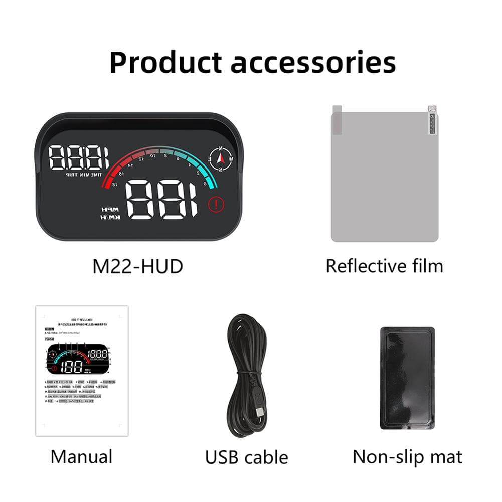 Digital GPS Speedometer Overspeed Alarm Car Head Up Display Speed RPM MPH HUD GPS Speedometer Projector with Odometer LCD
