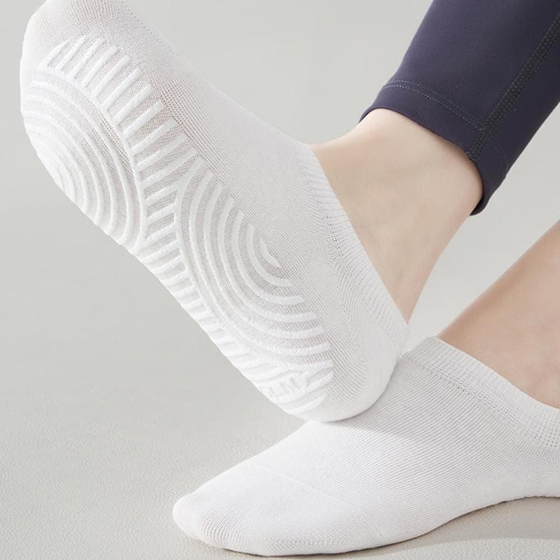 1 Pairs Professional Women Yoga Socks Cotton Anti-slip Ballet Pilates Socks Women Breathable Soft Dance Indoor Sports Boat Sock white