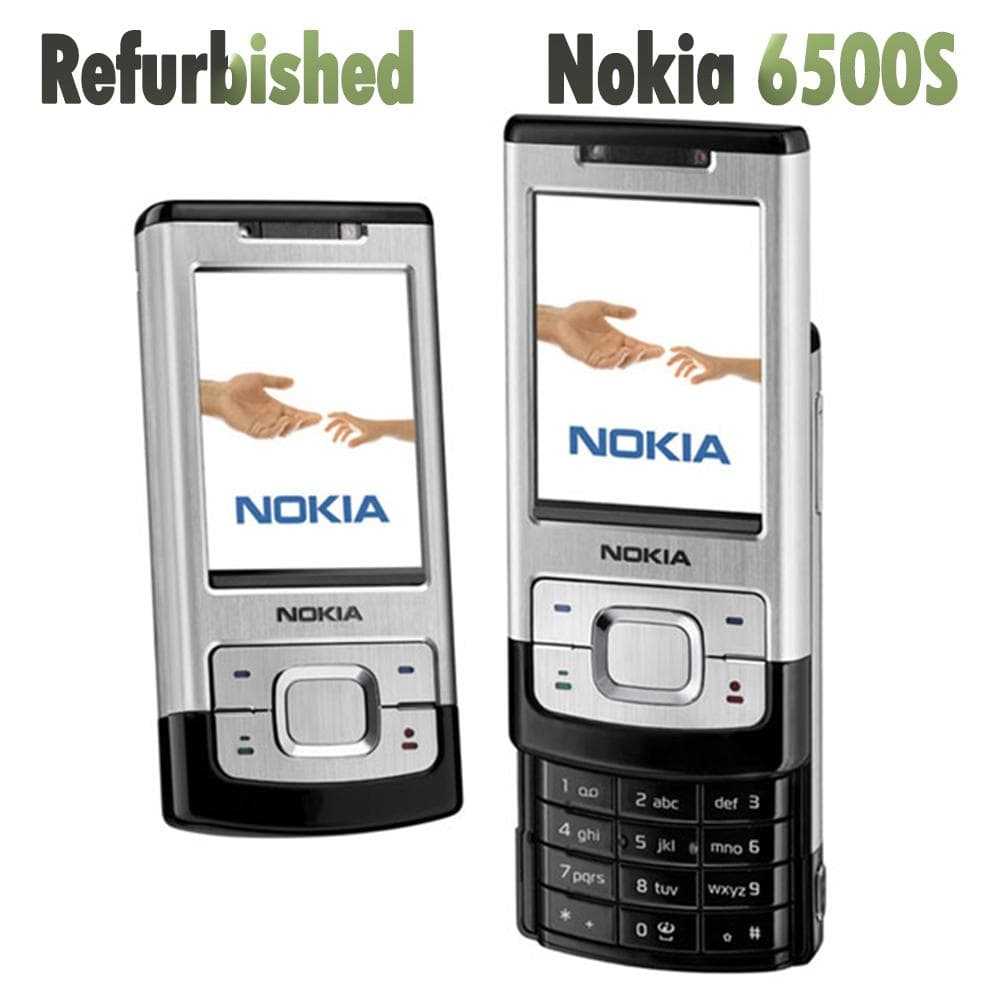 Refurbished Nokia Original Nokia 6500 Slide Mobile Phone With 1 SIM 1 Battery 1 Charger white