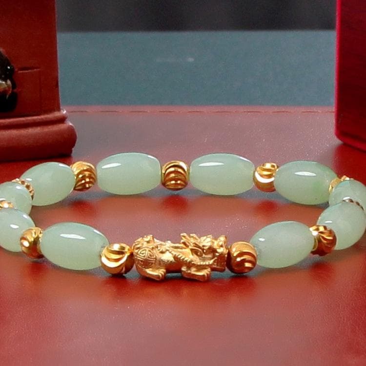 Lucky Women Jade Pixiu Bracelet 3d PiYao Bracelet white
