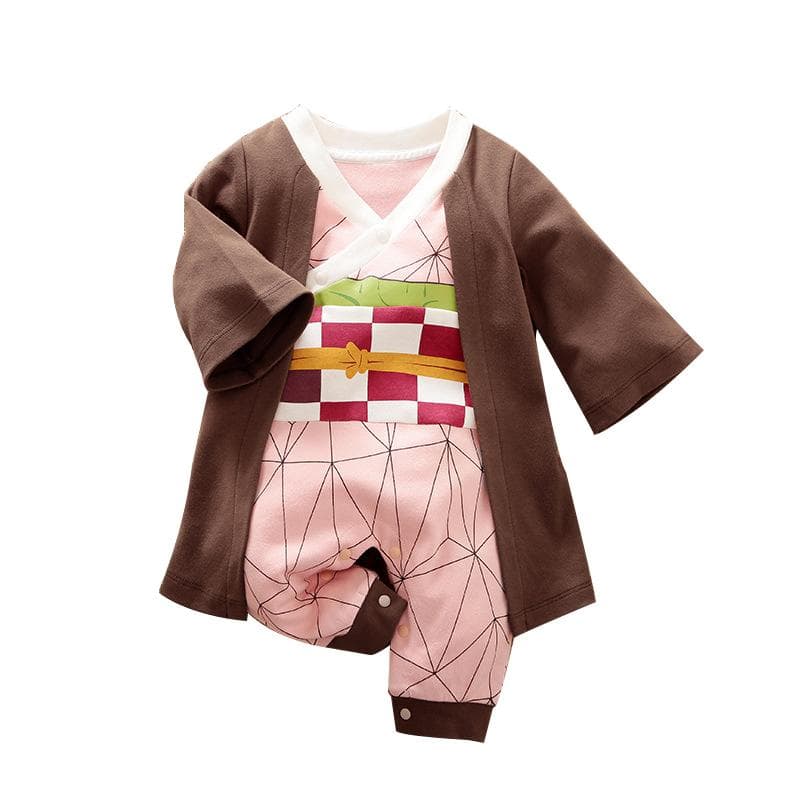 Demon Slayer Costume Cosplay Anime Baby Boy Clothes Cotton Halloween Baby Girl Clothing Outfit Overalls Jumpsuit Infant Rompers 66cm