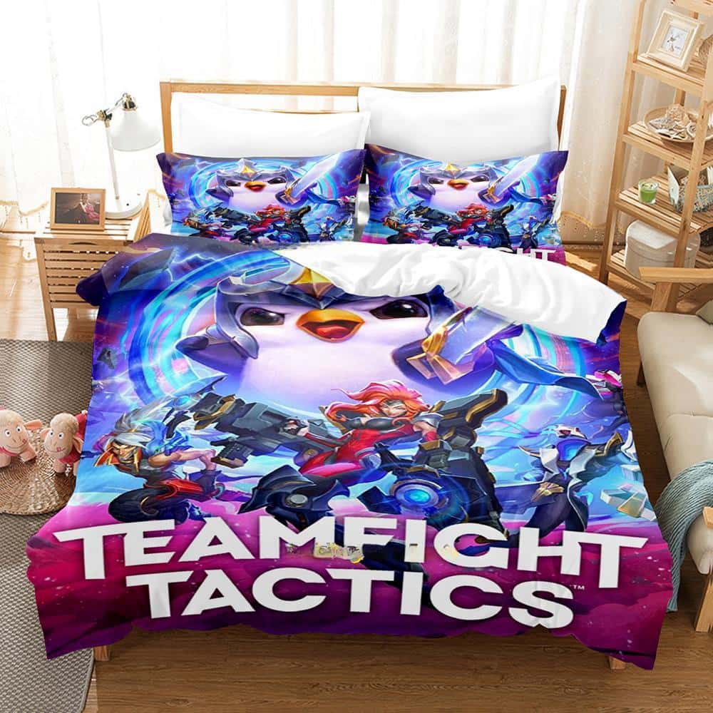 New Game Teamfight Tactics Bedding Set Duvet Cover Comforter Bed Set Quilt Cover Pillowcase King Queen Twin Size Boys Girl Adult EU Twin 135x200cm