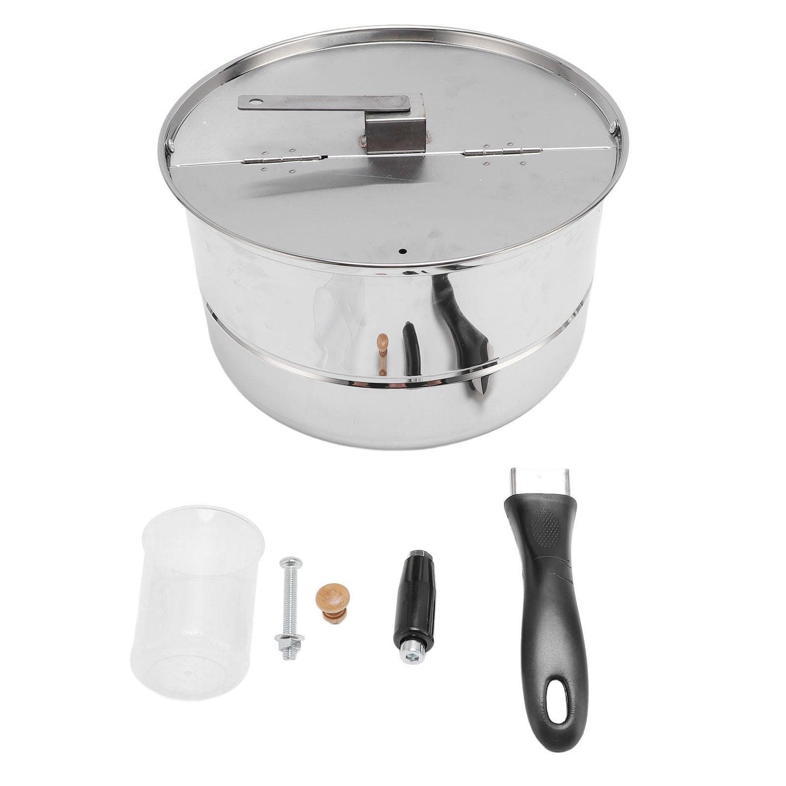 Stovetop Popcorn Maker Stainless Steel Popcorn Popper with Hand Crank Popcorn Pot for Gas Electric L