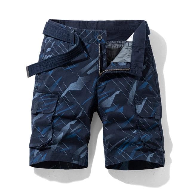 Summer New Cargo Shorts Pure Cotton Men Casual Camouflage Outdoor Military Shorts Loose Work Army Tactical Shorts Men 36 blue