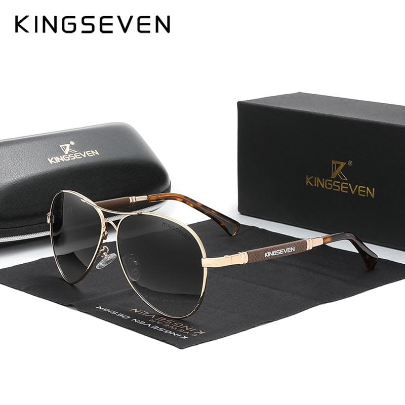 KINGSEVEN New Trend Quality Titanium Alloy Men's Sunglasses Polarized Sun glasses Women Pilot Mirror Eyewear Oculos de sol M