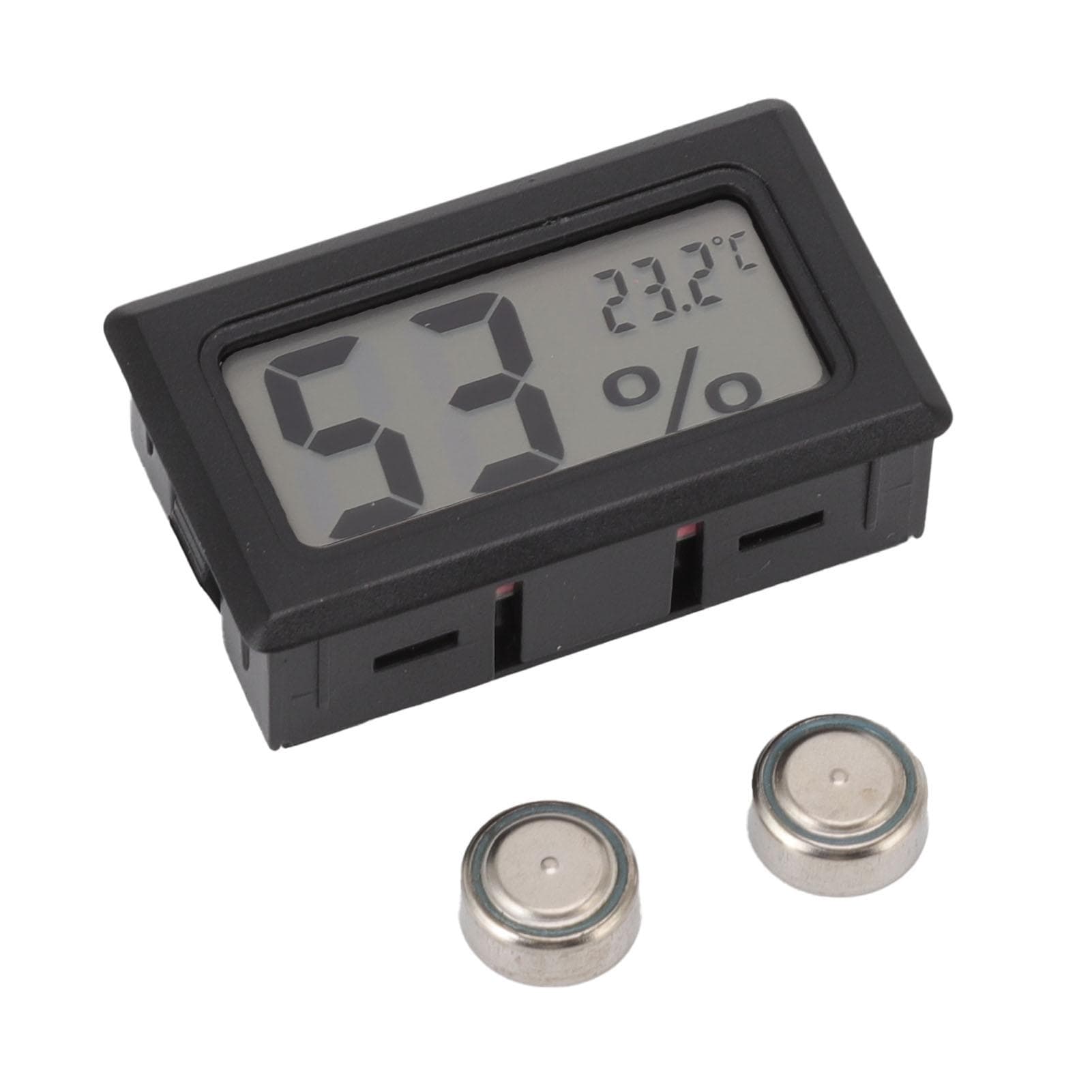 Thermometer Hygrometer Black LCD HD Digital Display Embedded Electronic Temperature Humidity Meter
