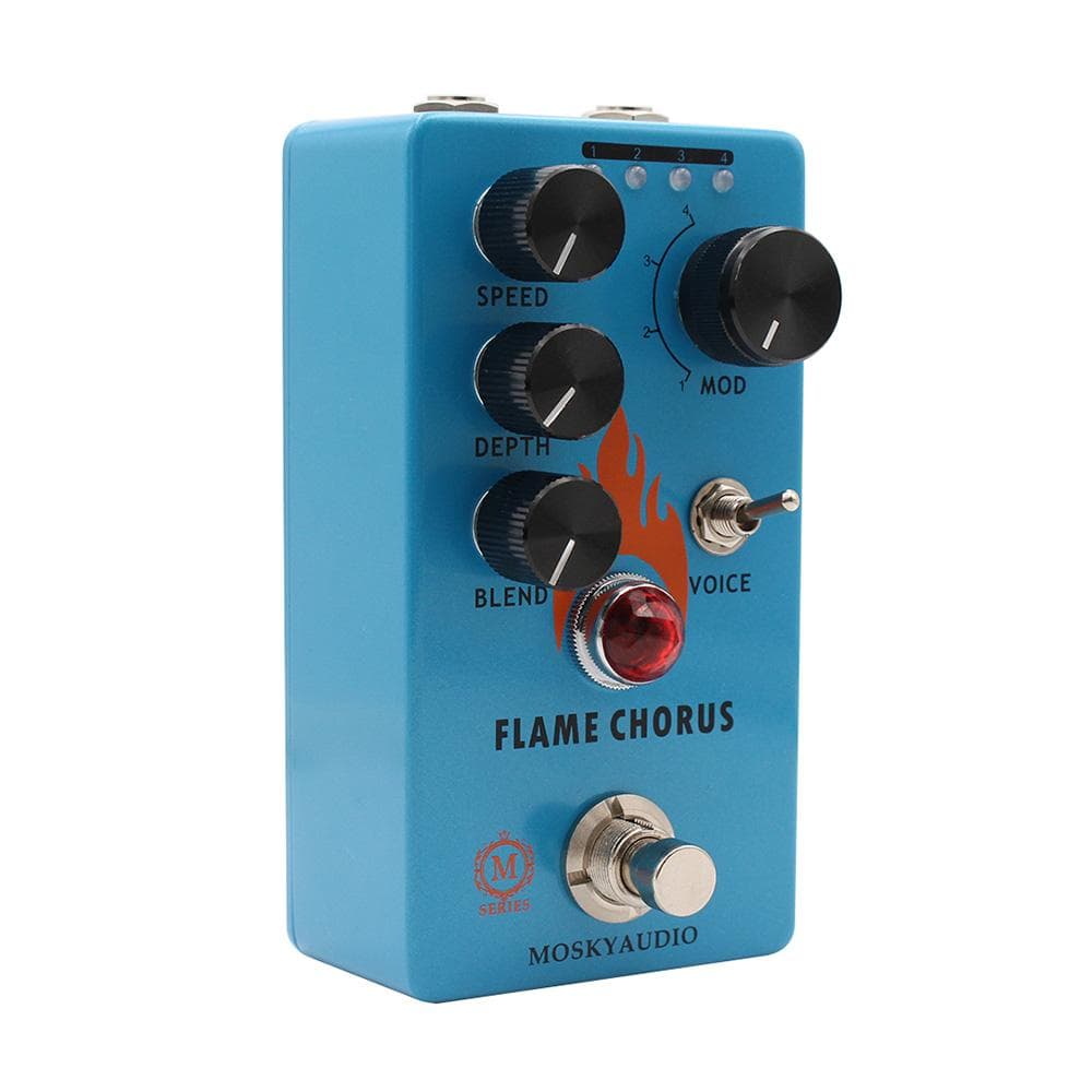 MOSKYAUDIO Guitar Chorus Pedal Electric Guitar Effects Pedal Speed/Depth/Blend Control True Bypass blue