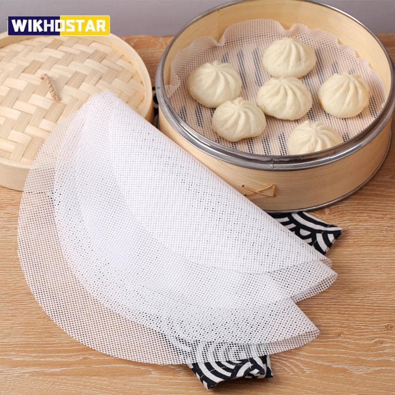 Non-Stick Steamer Mat Dim Sum Tool Food Grade Silicone Reusable Restaurant Kitchen Under Steamer Mat Kitchen Cooking Accessories 19cm