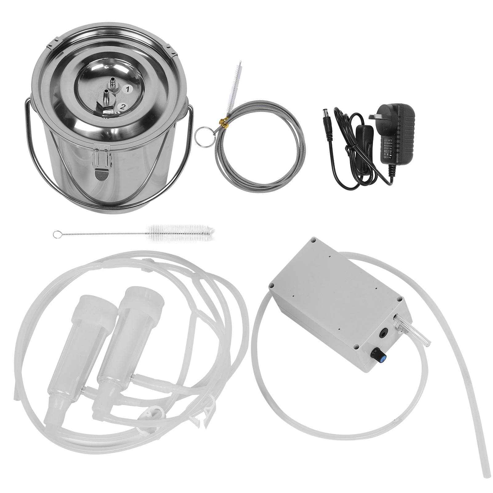 3L Adjustable Motor Milking Device Machine Vacuum Pump Stainless Steel Bucket for Sheep