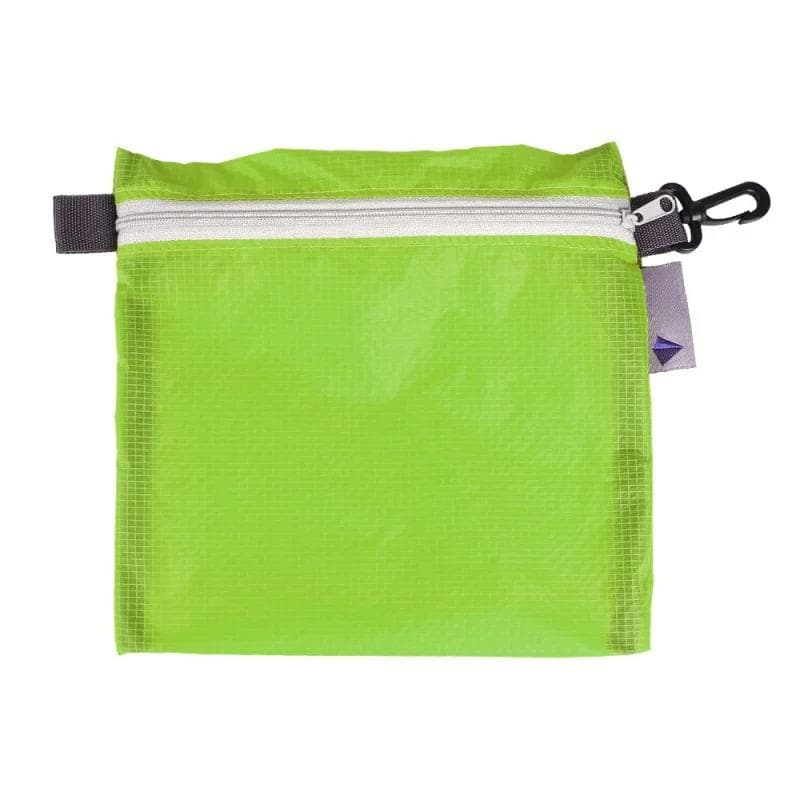 Lightweight Pocket Zipper Nylon Coated Pouch Portable Organizer Reusable Outdoor Camping Hiking Storage Bag Travel green