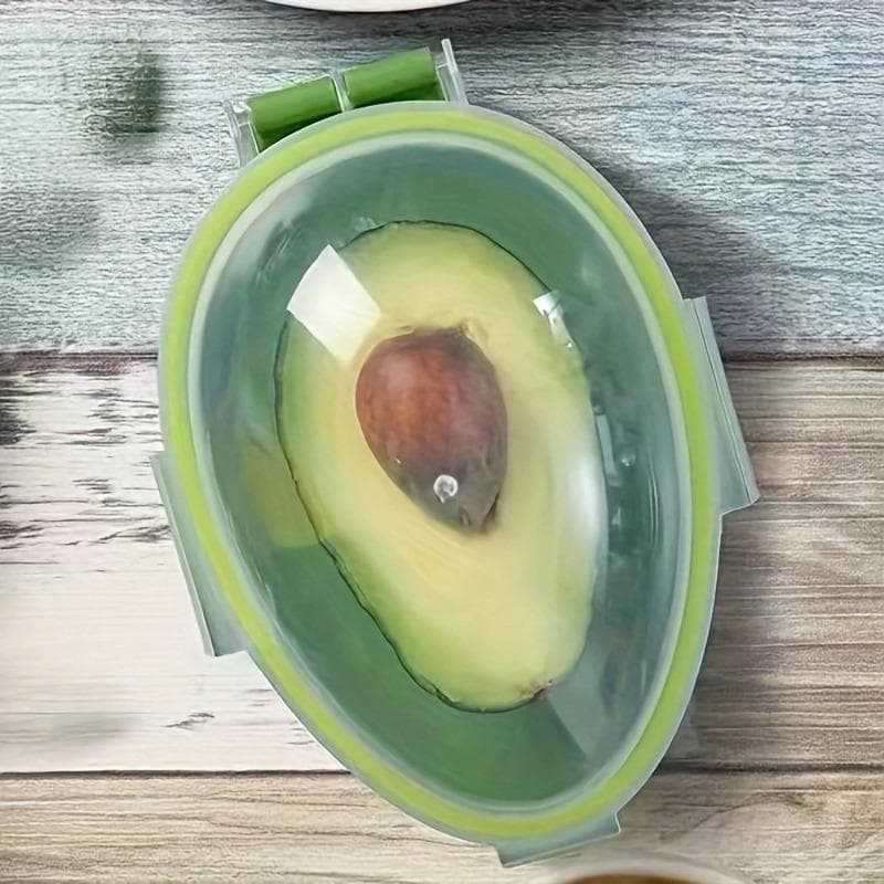 Reusable Avocado Keeper Storage Container - Plastic Flip Top Fresh Pod For Avocado, Multipurpose, Dishwasher Friendly one-size green