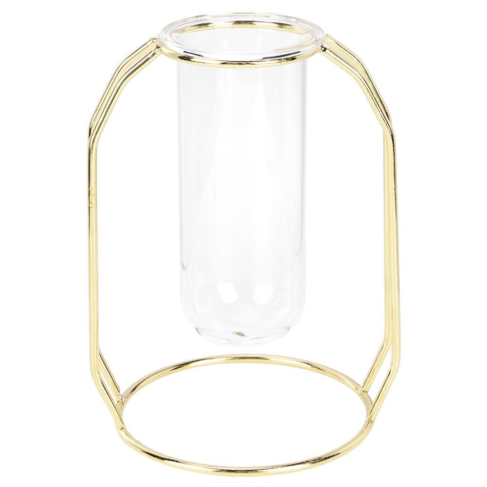 Transparent Hydroponic Plant Vases Flower Pot Tabletop Home DecorationsGold golden