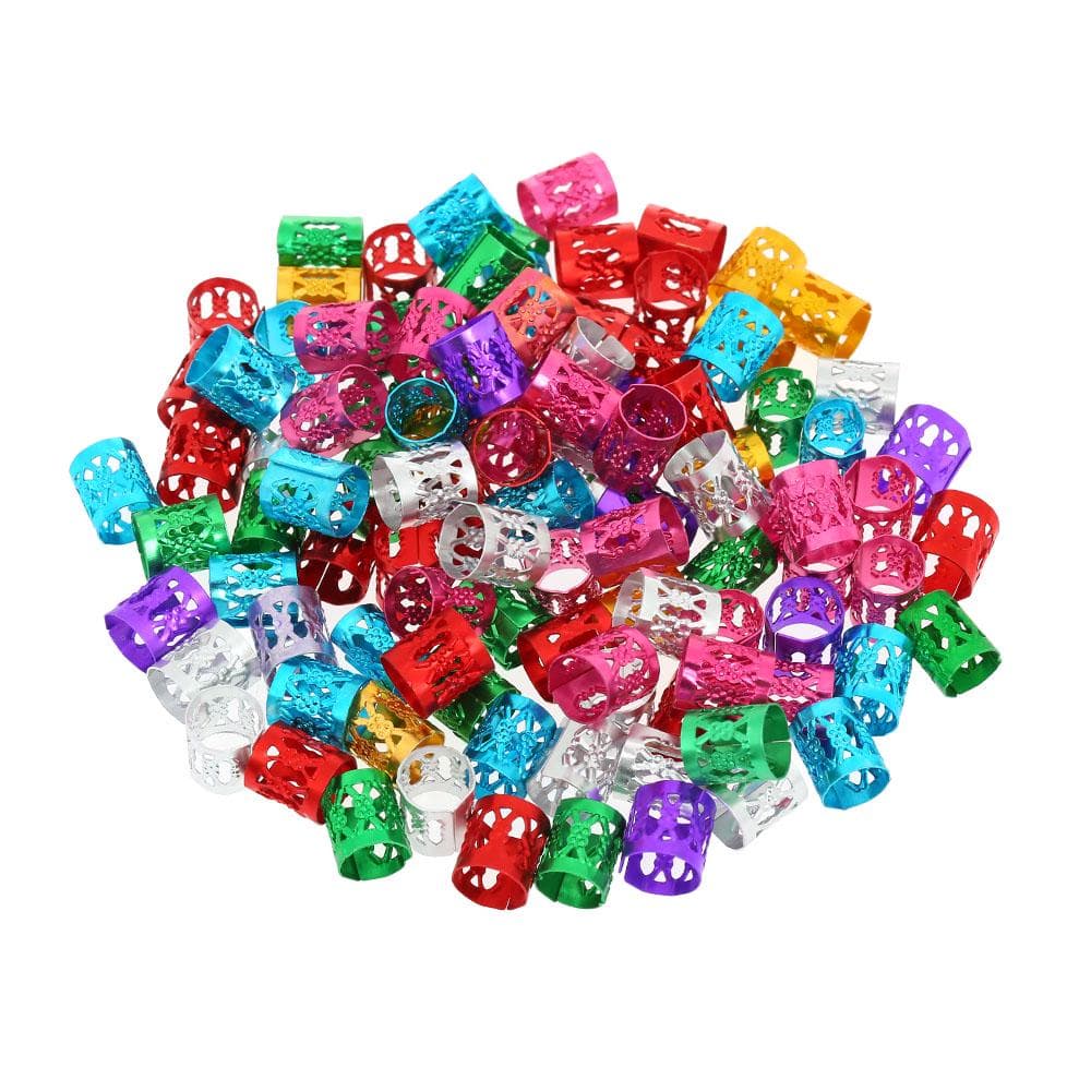 100pcs Dreadlocks Hair Accessories Hair Rings Cuffs Metal Hair Braiding multicolour