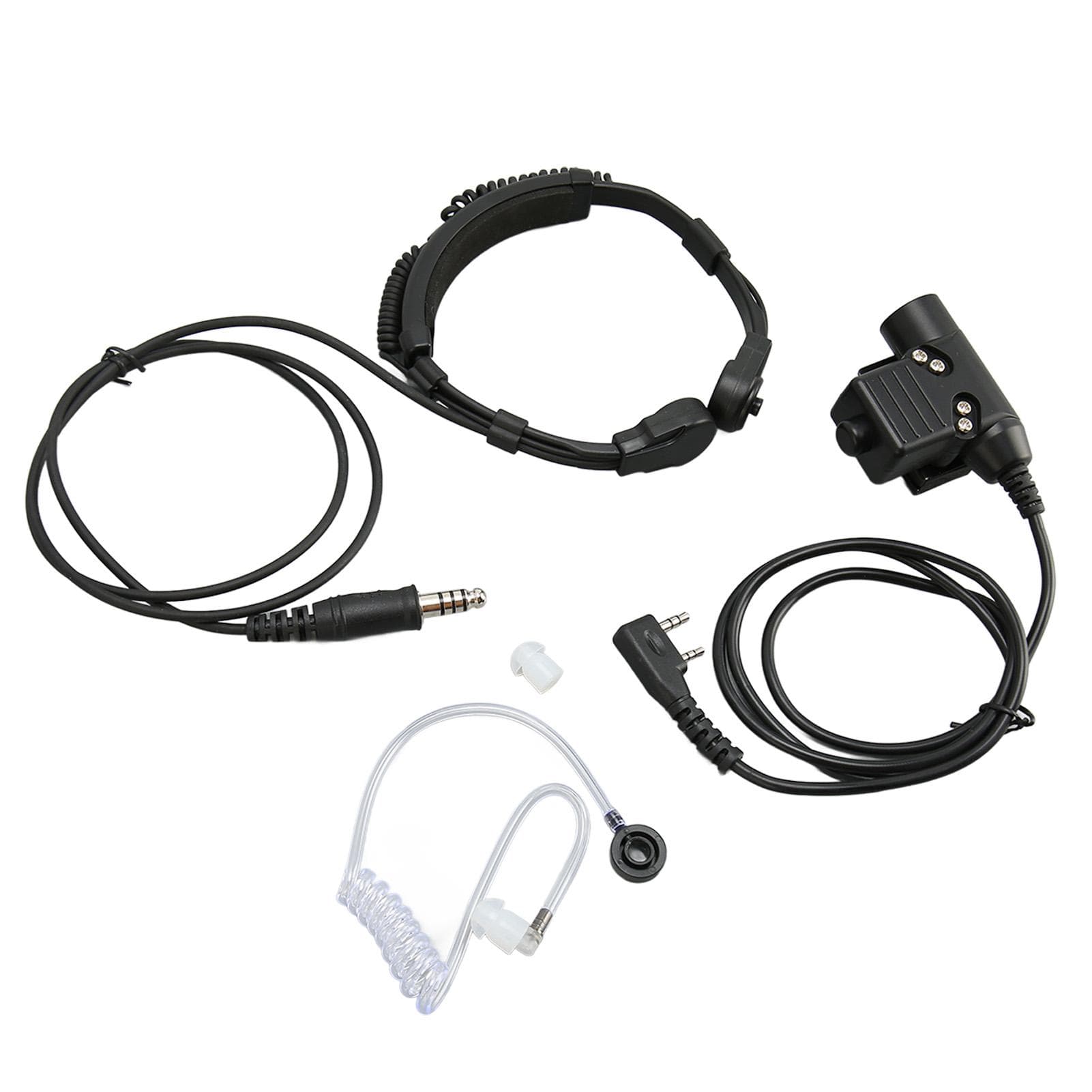 Throat Microphone Headset Telescopic 2 Way Radio Earpiece with U94 PTT for Baofeng UV 5R BF 888S BF