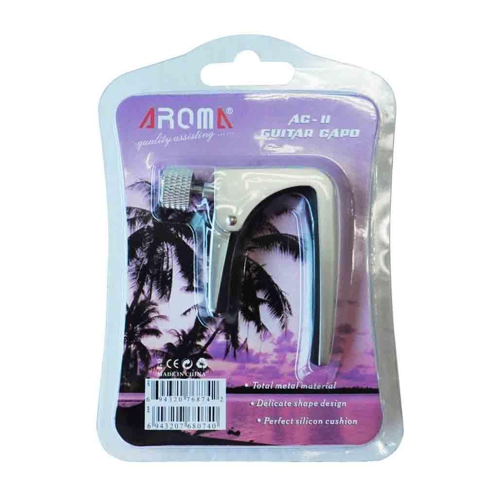 Aroma AC-11 Guitar Capo Zinc Alloy for Acoustic Electric Guitars Unique Silver silver