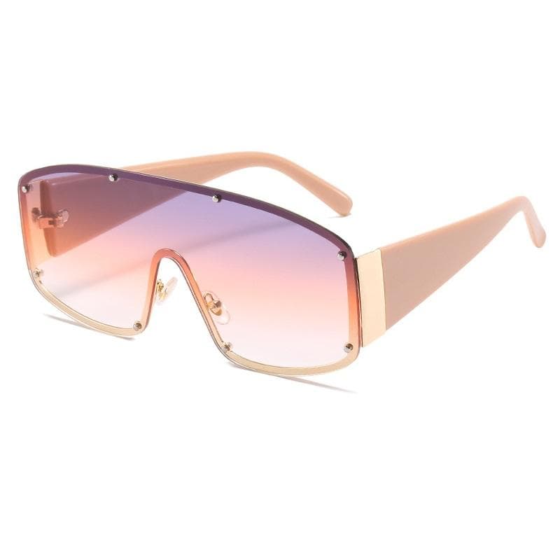 Fashion Oversized Rimless Sunglasses Women Y2K Square Designer Vintage UV400 Protection Unisex Shades as picture