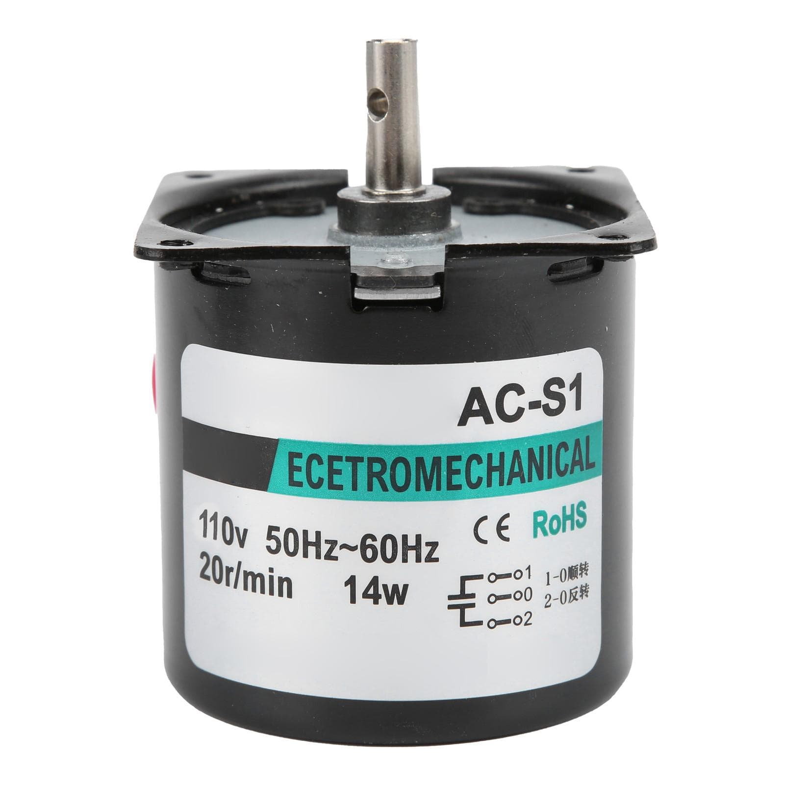 AC Synchronous Motor 14W Permanent Magnet 2Way High Torsion Central Shaft Bracket