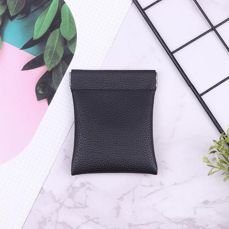 Pu Leather Coin Purse Minimalist Style Coin Change Pouch Small Storage Bag Personalized Coin Wallet black