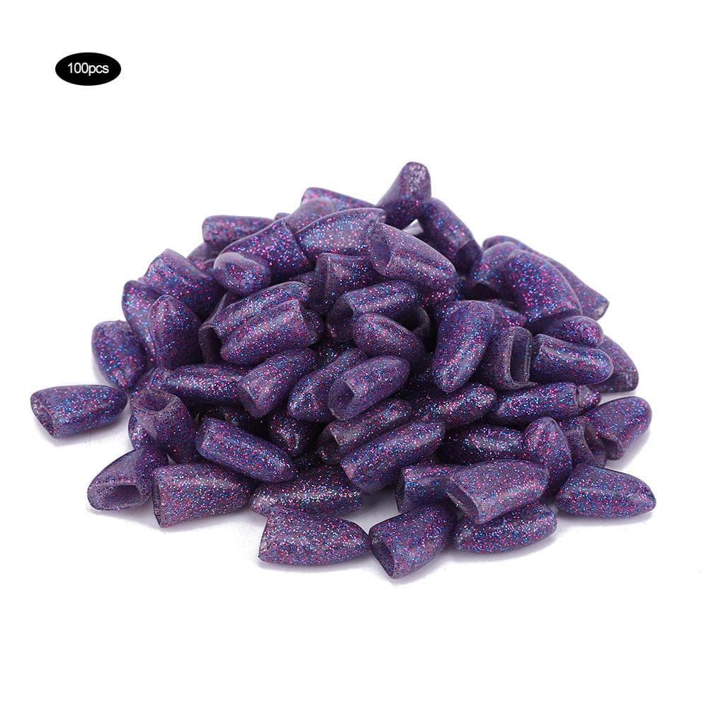 100PCS Pet Dog Soft PVC Nail Cover Paw Claw Cap Wrap Grooming Accessory (Crystal Violet L) L