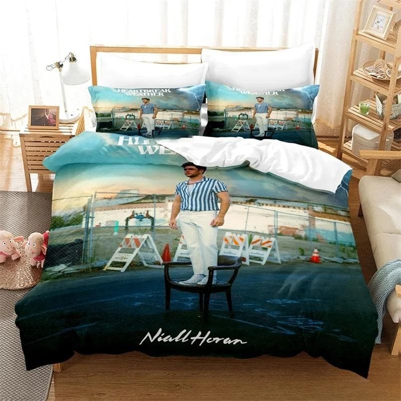 3D Print Niall Horan Bedding Set,Duvet Cover Comforter Bed Set Quilt Cover Pillowcase,King Queen Twin Size Boys Girls Adults 70x133cm 2pcs