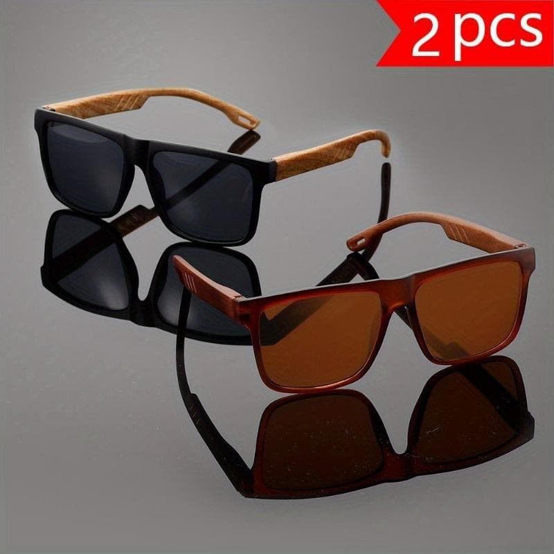 1 Pair Retro Wood Grain Eyeglass Legs Ultra Light Stylish Durable Unisex Frame