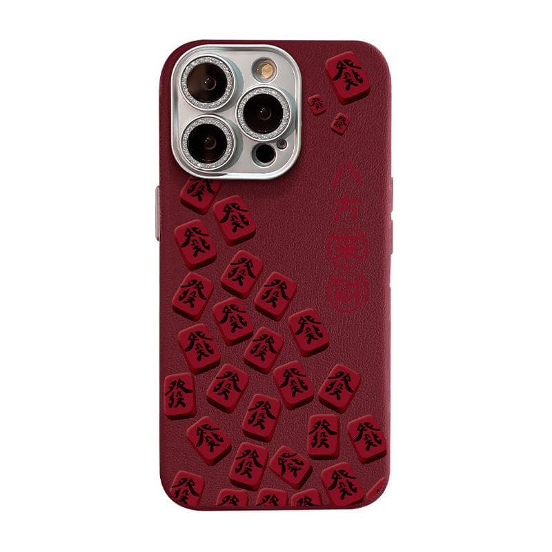 Mahjong Hair Suitable for Apple 16pro New Year Mobile Phone Case Iphone15 Semen Skin Pattern 14 Lens Film 13 Silicone Redmi K40/K40Pro