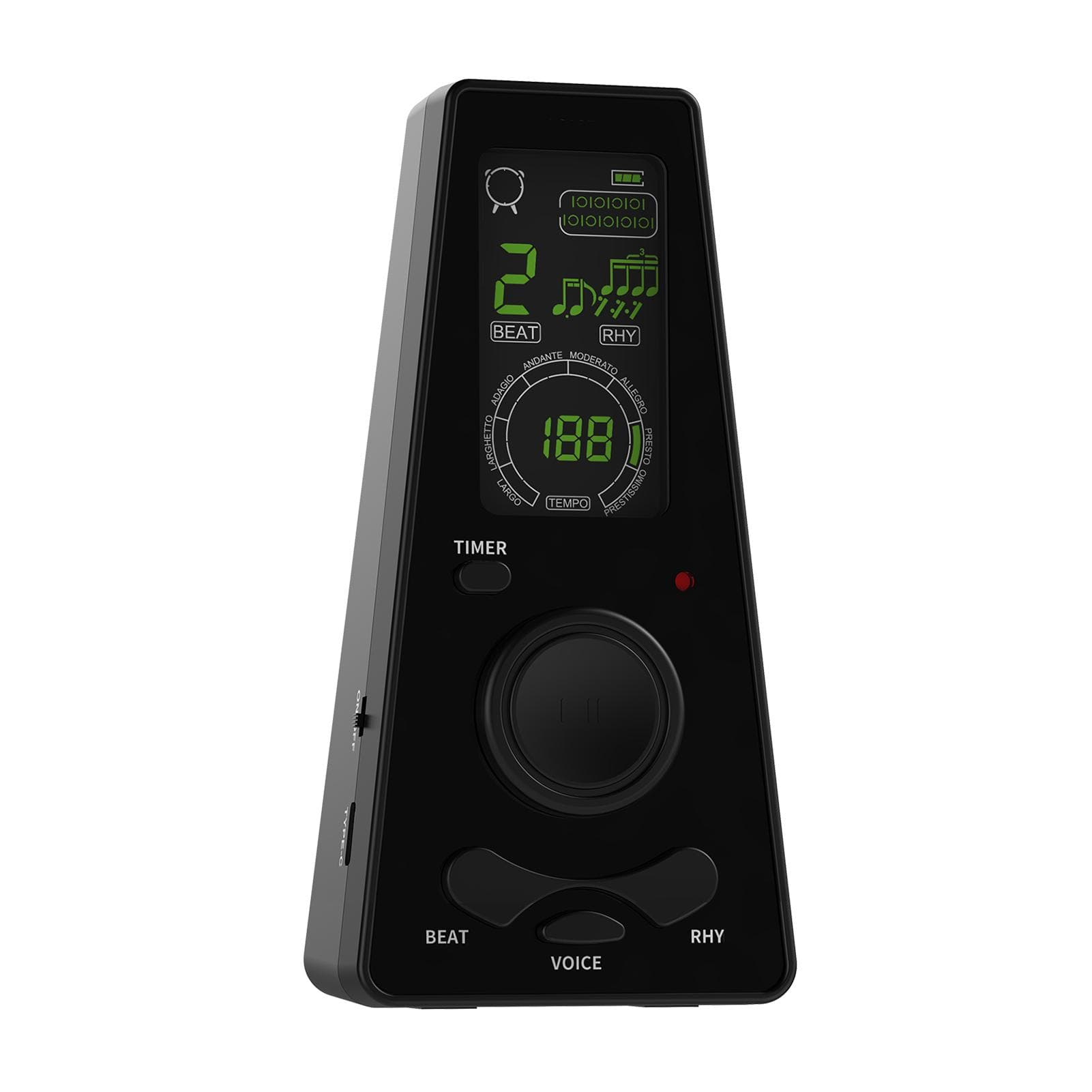 Electronic Digital Metronome with Timer Universal Electronic Metronome with Volume and Beat Speed black