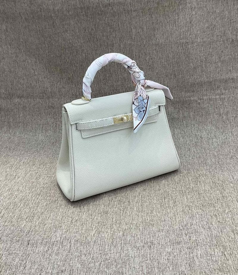 New Top Layer Cowhide TOGO Leather 2528 Women's Backpack With Shoulder Strap Hand-held Single Shoulder Diagonal Cross Women's Trendy Bag 28x12x20cm white