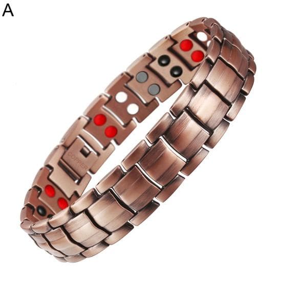Men Bracelet Magnetic Pure Copper Durable Smooth Therapy Bracelet for Daily Wear A