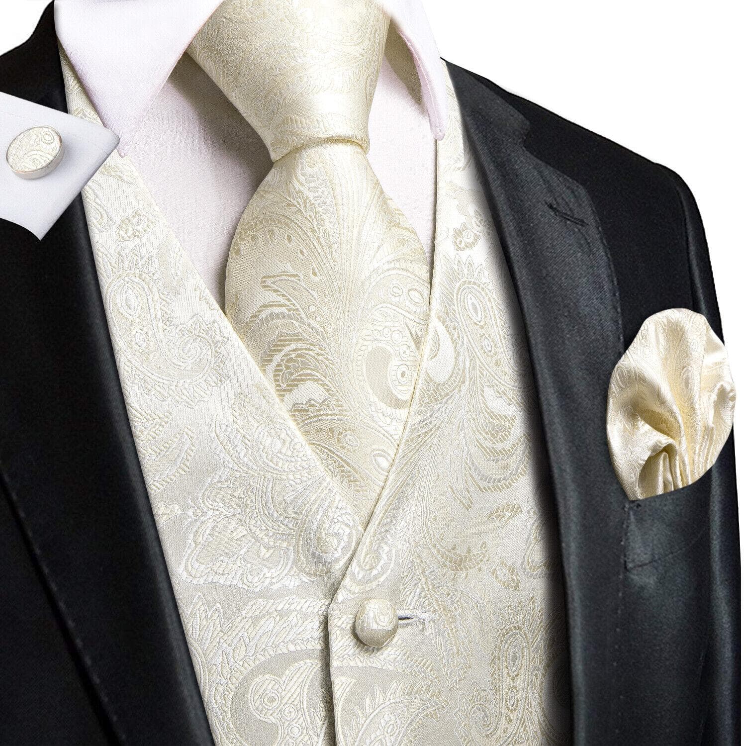 50 Colors Mens Vest Sleeveless V-Neck Pockets Waistcoat Tie Set Wedding Casual XL