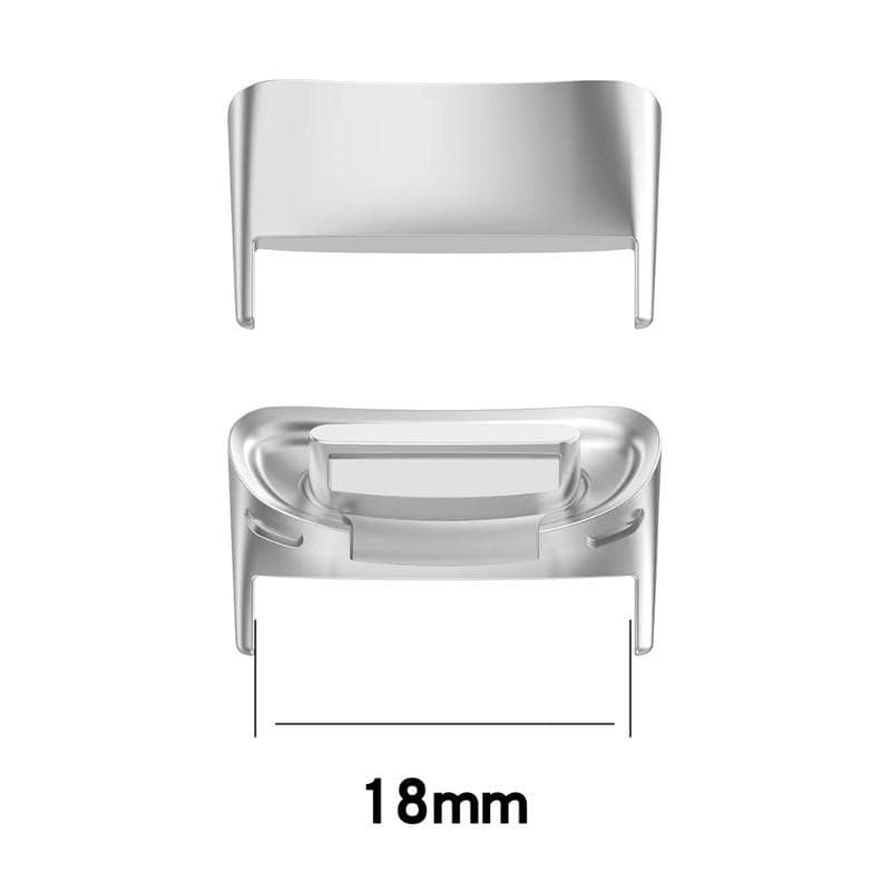 Metal Band Adapters for Fitbit Charge 6/ Charge 5 Stainless Steel Connector Replacement Hardware Heads Connectors 18mm Lug silver