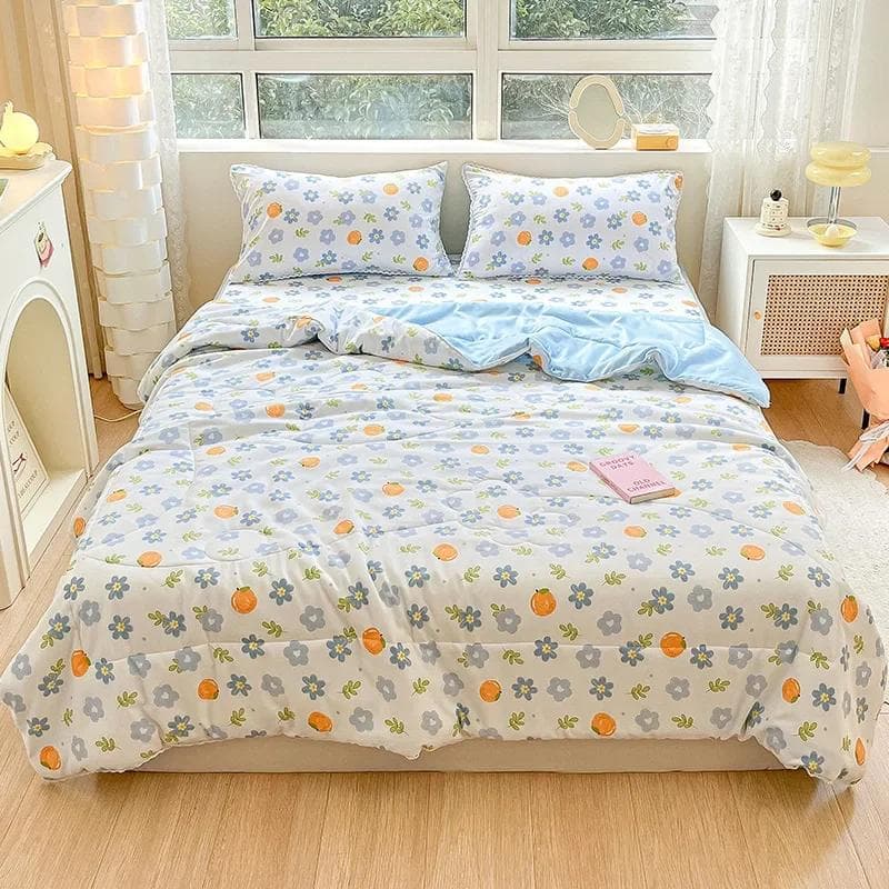 Cute Dinosaur Quilts Summer Spring Breathable Polyester Cotton Twin Full Size Bed Blanket Soft Thin Boys Girls Home Textile 100x140cm 1pcs