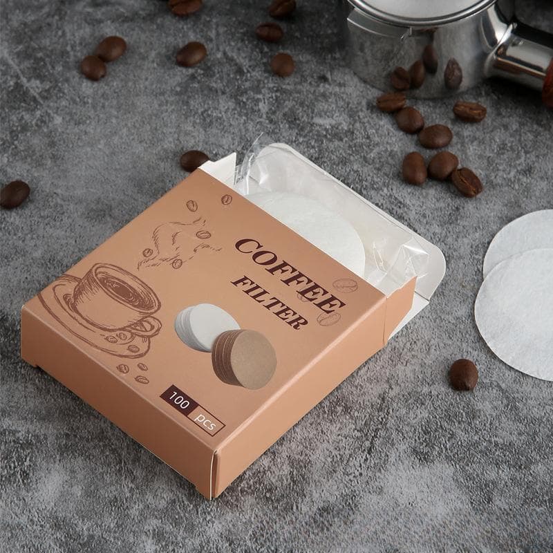 Disposable Coffee Filter Paper Round Secondary Water Separation Filter Paper for Coffee Machine Handle 51mm-100pcs/box white