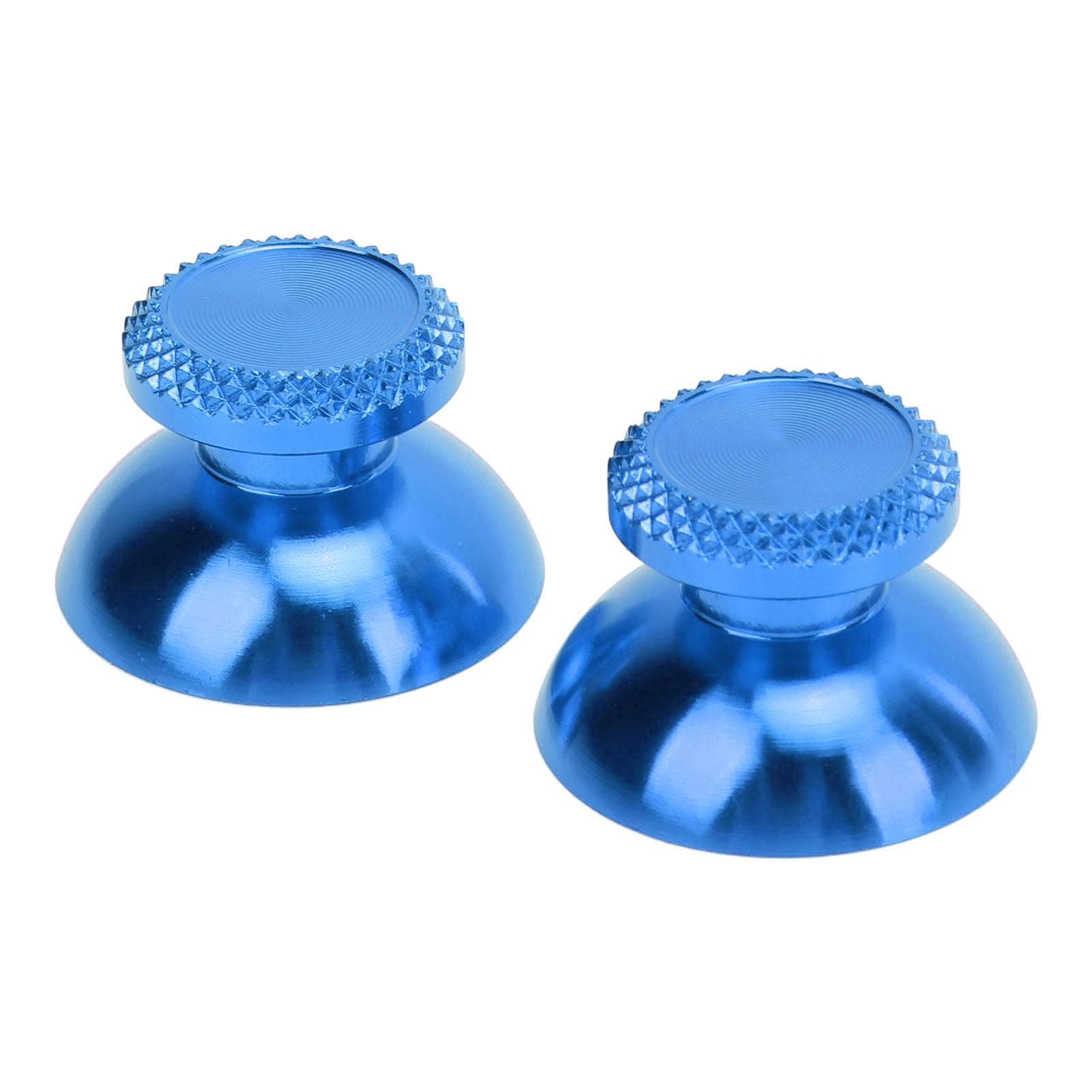2Pcs Metal Analog Grips Stick Thumbsticks Controller Aluminum Alloy Metallic Joystick Handheld Game blue