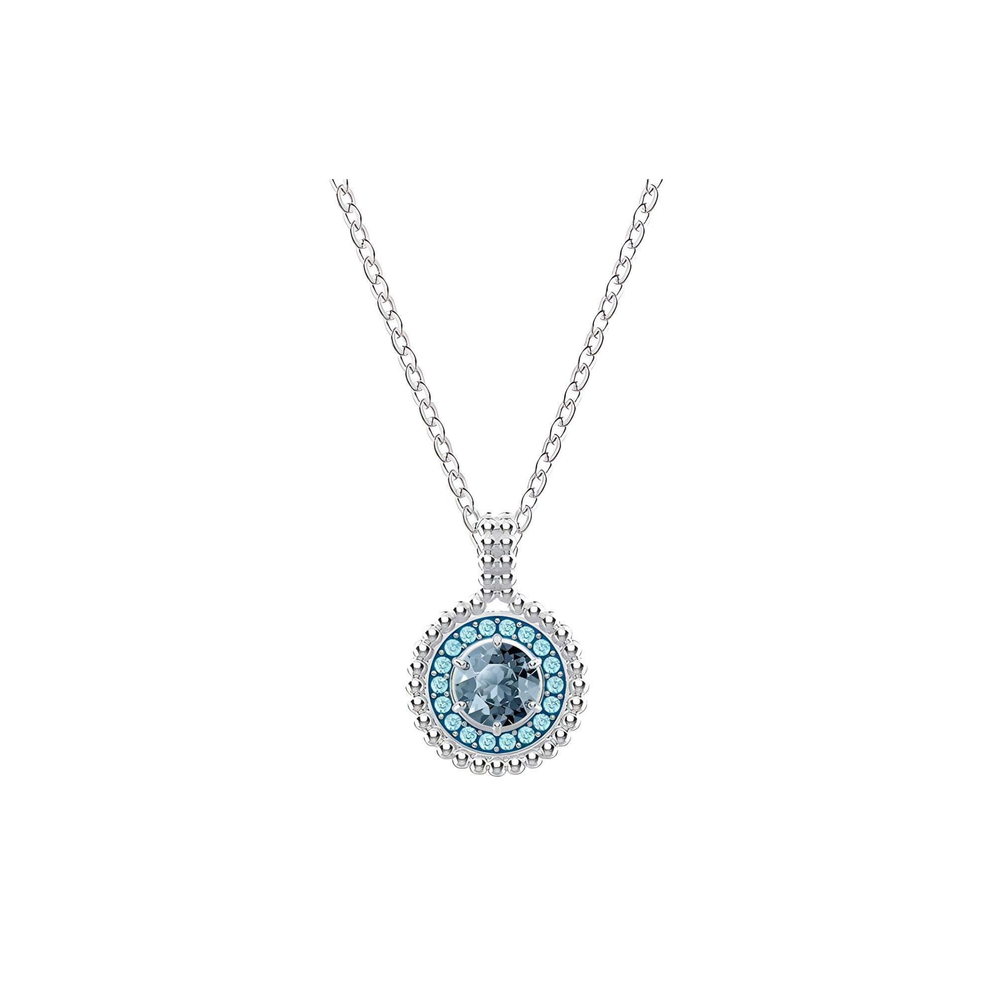 Swarovski Fashion Circle Crystal Minimalist Rhodium Plated Necklace Women necklace Silver 5468724 Silver,F